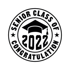 Hand drawn class of 2022 lettering Free vector Class of 2022 badge Congrats graduates Design