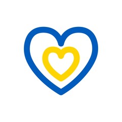 Ukraine hearts vector illustration. Stand with Ukraine. Ukrainian flag blue and yellow colors texture. Love for Ukraine.