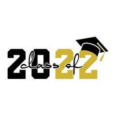 Hand drawn class of 2022 lettering Free vector Class of 2022 badge Congrats graduates Design