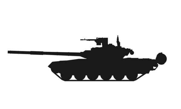 tank t-90. war and army symbol. isolated vector image for military infographics and web design