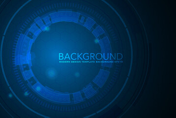 Vector illustration white gear wheel on circuit board, Hi-tech digital technology and engineering, digital telecoms technology concept, Abstract futuristic- technology on blue color background