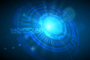 Vector illustration white gear wheel on circuit board, Hi-tech digital technology and engineering, digital telecoms technology concept, Abstract futuristic- technology on blue color background