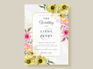 Beautiful floral spring wedding invitations card