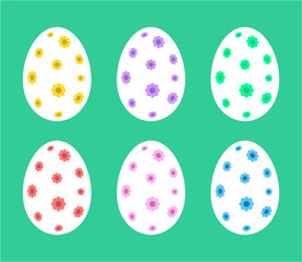 Colorful easter eggs. Color vector illustration in flat style. Isolated 