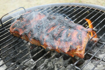 grilled meat on the grill