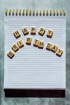 Happy Birthday on lined notebook