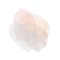 Watercolor composition abstract shape on white background