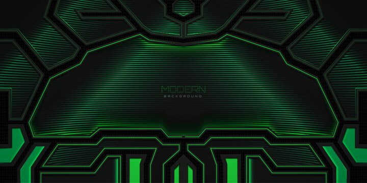 Sci-fi background with futuristic green light panel cockpit