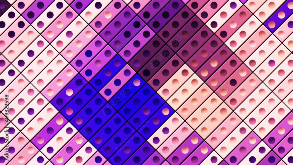 Poster mosaic in abstraction. motion. a constructor consisting of small figures that glitters with differen