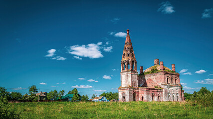 landscape of a destroyed Orthodox church