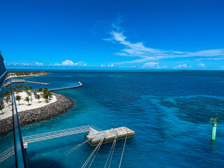 A view of the Caribbean sea from a cruise ship.