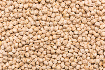 Uncooked chickpea beans background texture