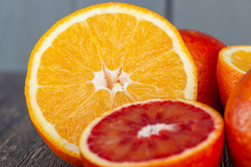 preparation of desserts from citrus oranges, grapefruits
