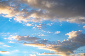 Colorful cloudy sky at sunset.