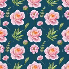 Obraz na płótnie Canvas seamless pattern with roses