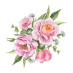 bouquet of pink roses