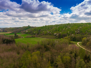 Beautiful Bilogora in spring from above
