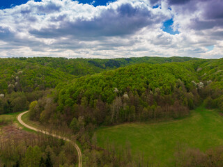 Beautiful Bilogora in spring from above