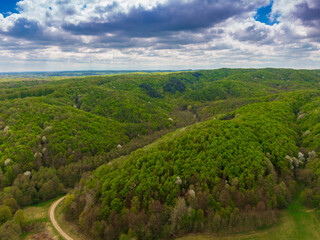Beautiful Bilogora in spring from above