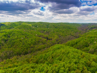 Beautiful Bilogora in spring from above