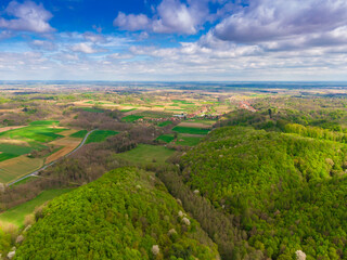 Beautiful Bilogora in spring from above