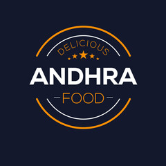 Creative (Andhra food) logo, sticker, badge, label, vector illustration.
