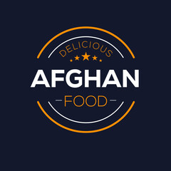 Creative (Afghan food) logo, sticker, badge, label, vector illustration.