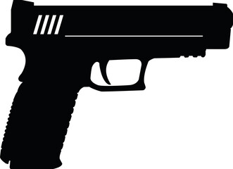 handgun pistol hand pistol gun svg vector cut file for cricut and silhouette design space - obrazy, fototapety, plakaty