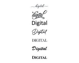 digital in the creative and unique  with diffrent lettering style