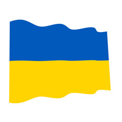 Ukrainian waving flag symbol icon 