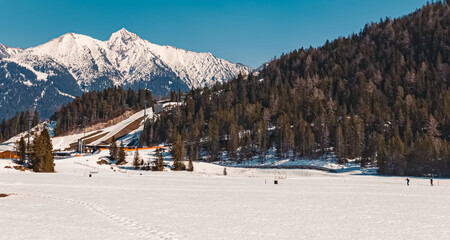 Beautiful alpine winter view near the former olympic town Seefeld, Tyrol, Austria