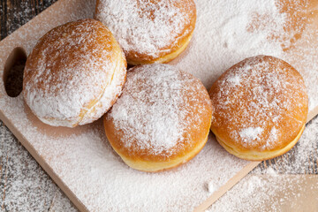 fried in oil Berlin donuts with stuffing