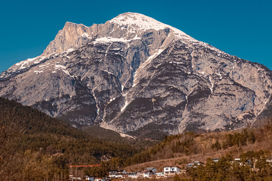 Beautiful alpine winter view near Telfs, Tyrol, Austria