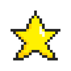 Obraz premium Pixel star. 8-bit. Retro video game style. Vector illustration