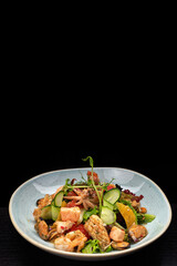 Salad with seafood, vegetables and herbs
