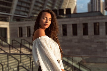 Girl dressed in business style