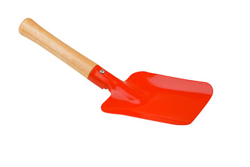 Garden red spade isolated on white background.