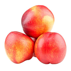 Nectarine fruit isolated on white background.