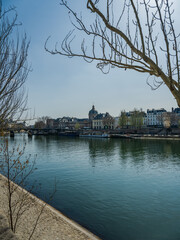 Seine river and Paris historic city on the river bank