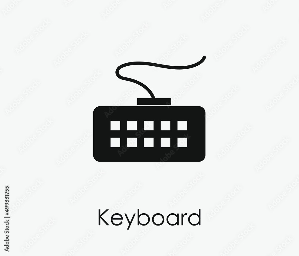 Fototapete keyboard vector icon. editable stroke. symbol in line art style for design, presentation, website or