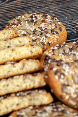 wheat cookies with flax and sunflower seeds