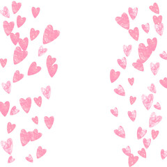 Heart Confetti. Rose Celebration Illustration.