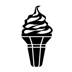 Ice cream cone simple style icon isolated. Modern sweet vanilla dessert sign. Trendy vector chocolate cream symbol, button to mobile app detailed illustration