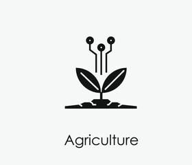 Agriculture vector icon. Editable stroke. Symbol in Line Art Style for Design, Presentation, Website or Apps Elements, Logo. Pixel vector graphics - Vector