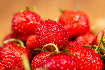 ripe red strawberries are used for making desserts