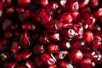 full frame of pomegranate seeds