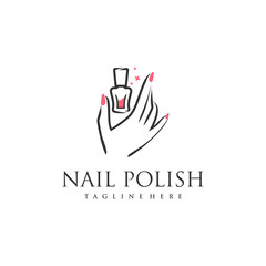 Nail logo design concept for nail beauty woman Premium Vector