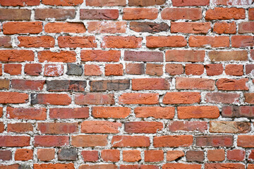 Old historic brick wall on building in North Florida. 