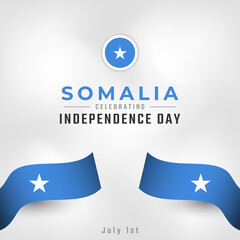 Happy Somalia Independence Day July 1st Celebration Vector Design Illustration. Template for Poster, Banner, Advertising, Greeting Card or Print Design Element