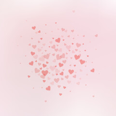 Red heart love confettis. Valentine's day explosio